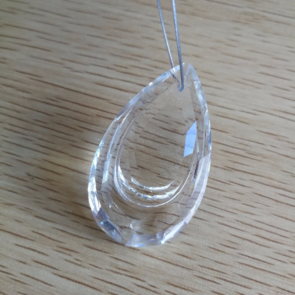 76mm 6 stuks Clear Crystal Prism Suncatcher Voor Kroonluchter Glazen Kroonluchter Crystal Onderdelen Lamp Onderdelen Woondecoratie Kristallen