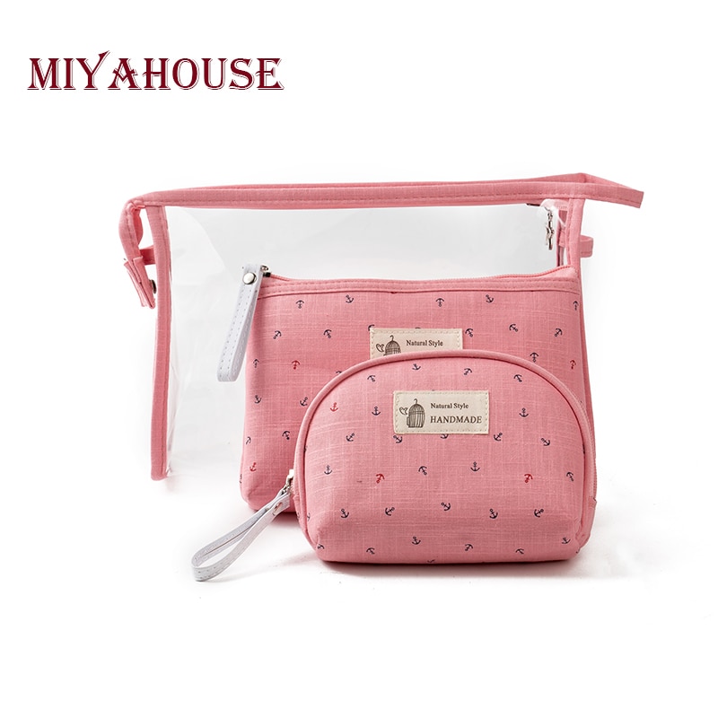 Miyahouse 3 pcs/set Make Up Bags Women Jelly Cosmetic Bag Waterproof Transparent Makeup Pouch Beauty Bags