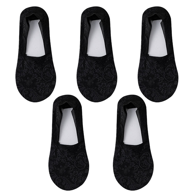 5 par/lote calcetines de mujer calcetines náuticos verano transpirable silicona antideslizante fino Invisible tobillo calcetín transparente corto Sox: Beige