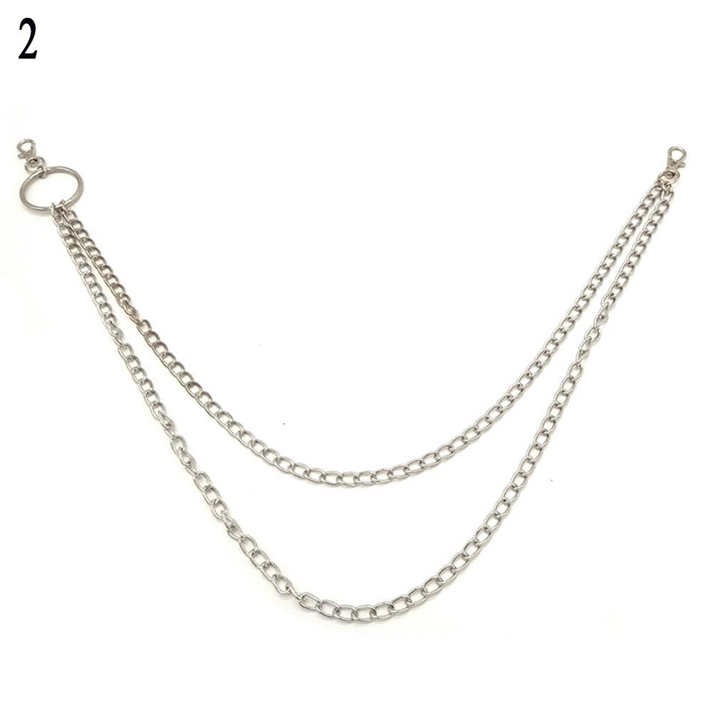 1-3 Layer Rock Punk Haak Broek Zilveren Ketting Jeans Legering Decoratie Kettingen Broek Taille Link Riem mode Metalen Portemonnee: 2
