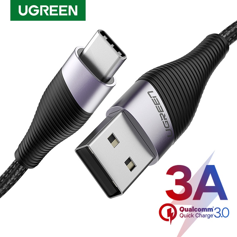 Ugreen USB C Cable for Samsung Galaxy S10 S9 S8 Plus Note9 Fast Mobile Phone Charging Type-C Cable for Xiaomi Mi8 USB-C USB Cord