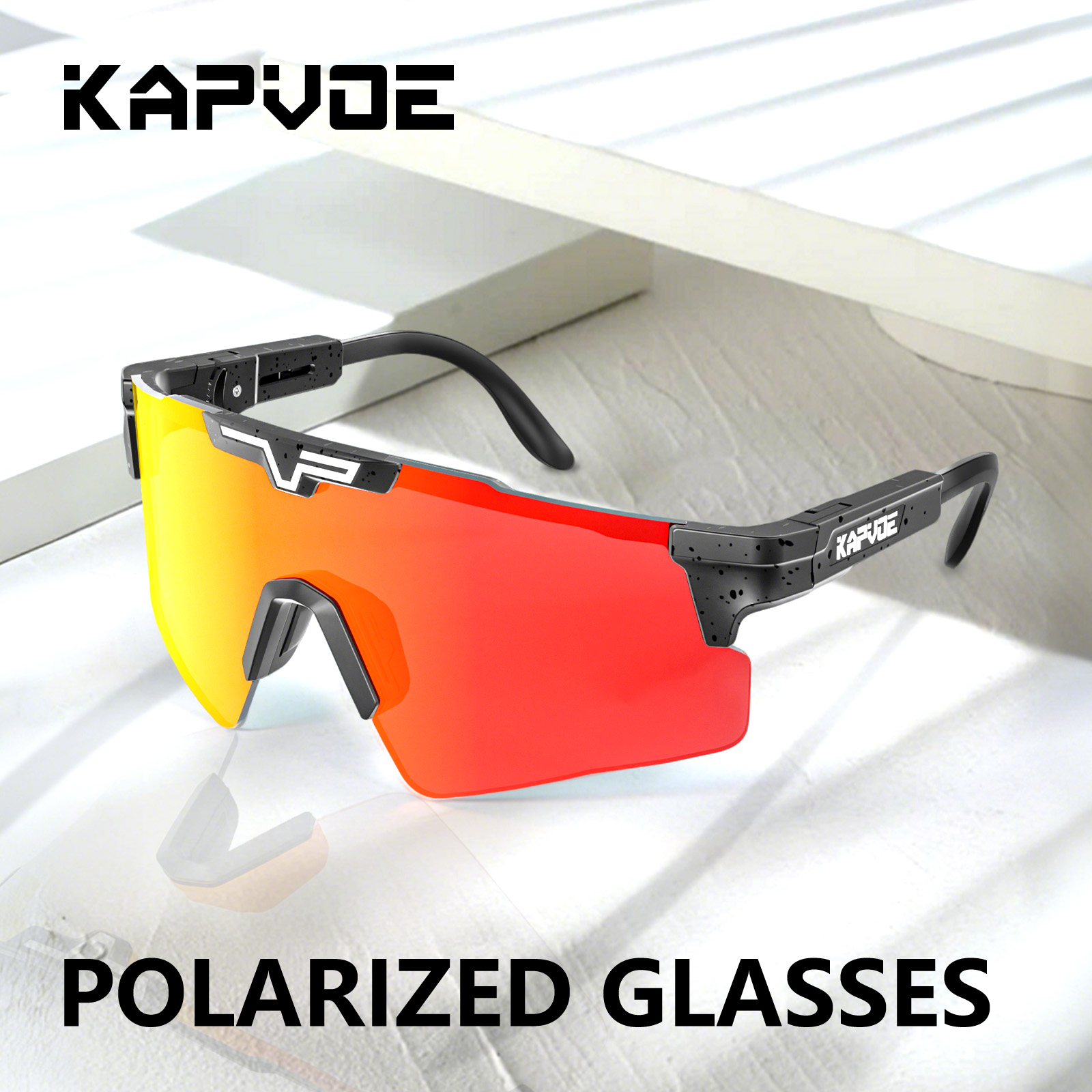 KAPVOE-Óculos De Sol De Ciclismo Polarizados Para Homens E Mulheres, Óculos De Esportes Ao Ar Livre, Óculos De Bicicleta, Bicicleta De Estrada, MBT, UV400