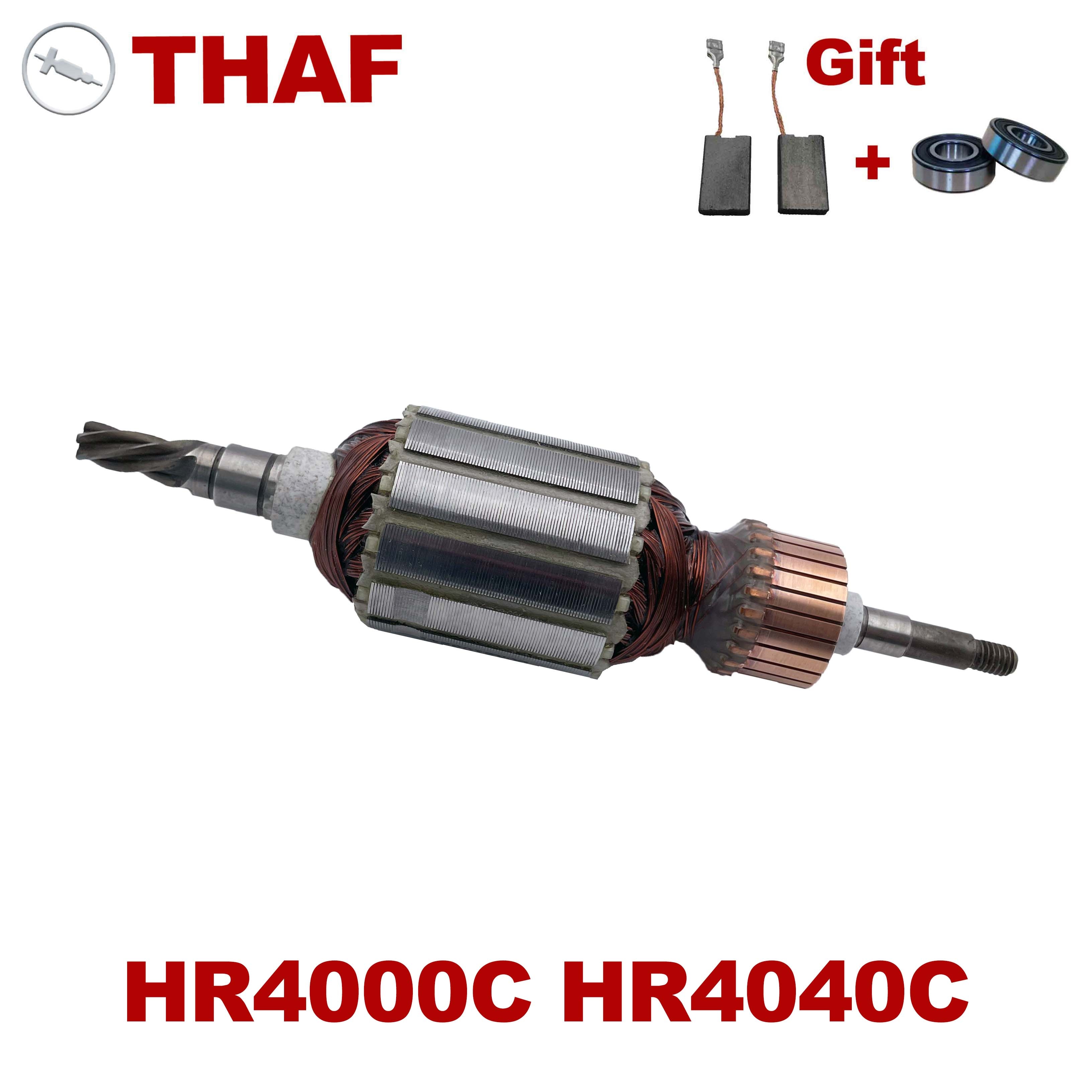 Recambio de anclaje de Rotor para martillo rotativo Makita HR4000C HR4040C, rodamiento libre y cepillo de carbono, 220V-240V