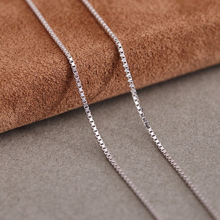 100% 925 Sterling Silber Grundlegende Choker Kette Für Frauen Box Chian Halskette Einstellbare 40cm, 45cm Fit Anhänger Charme Perlen Schmuck