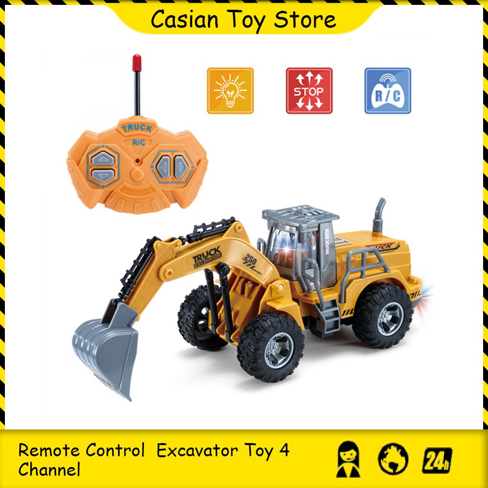 Afstandsbediening Auto Speelgoed Voor Jongens 4 Kanaals Rc Graafmachine Speelgoed Bouw Tractor