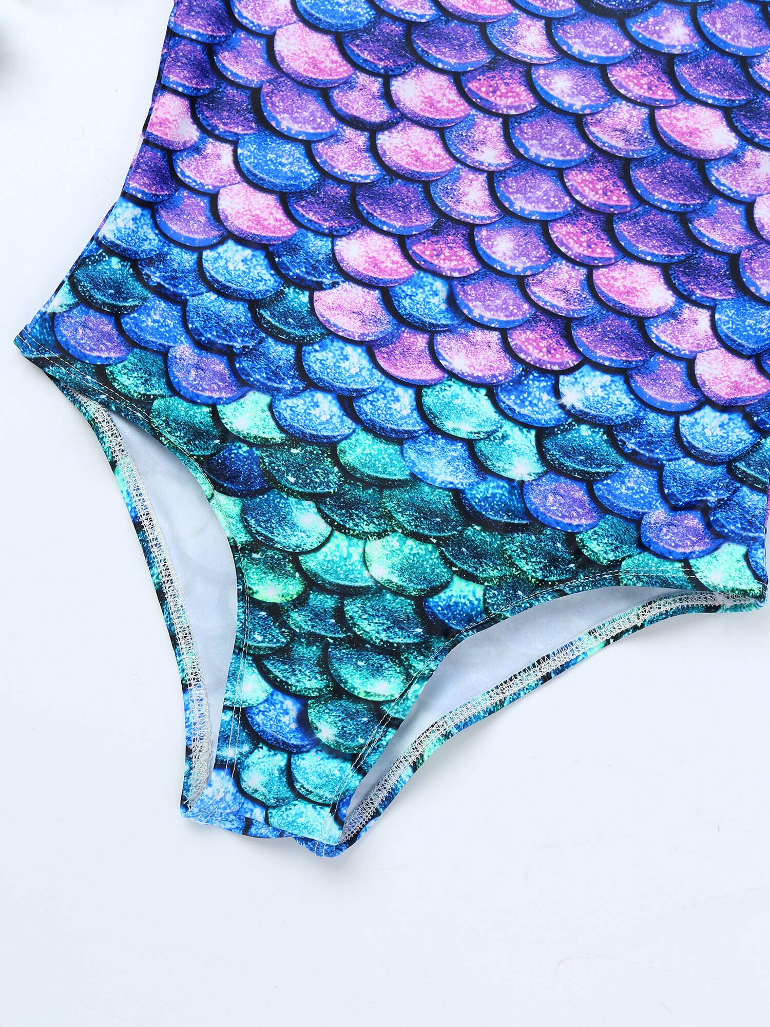 Maillot de bain une pièce pour petites filles, Monokini brésilien, imprimé écailles de poisson colorées, pour enfants