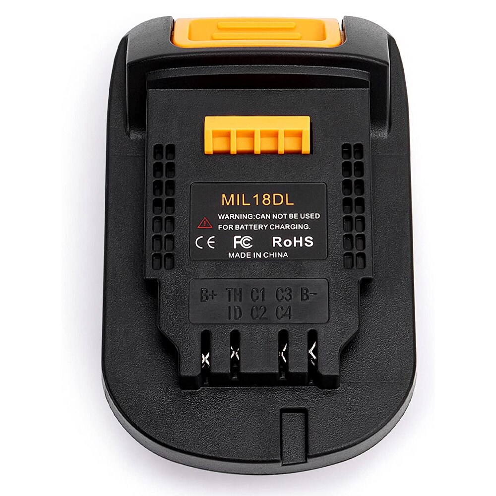 MIL18DL Batterij Converter Adapter Voor Milwaukee M18 Serie Converteren Naar 20 V Batterij Gebruik Voor Dewalt 18/20 Volt Power Tool: 1 pcs