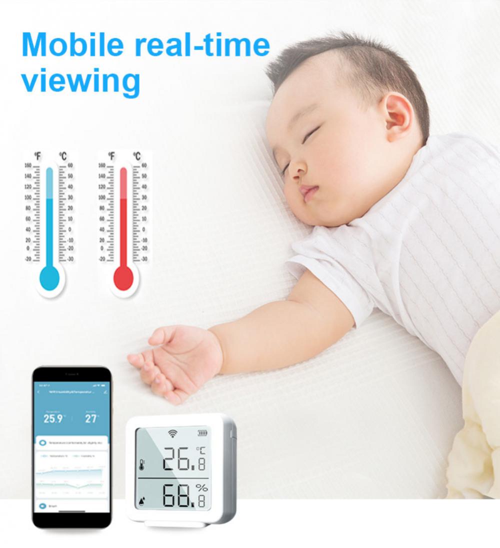 Tuya Smart Wifi Temperature Humidity Sensor Smart Home Detector Smart Life App Monitor Threshold Alarm Work With Alexa Google