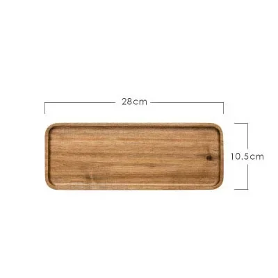 Bandeja de madera de bambú para servir fruta, postre, pastel, aperitivos, plato rectangular para dulces, bandeja de almacenamiento de alimentos, accesorios de cocina para el hogar: Grey