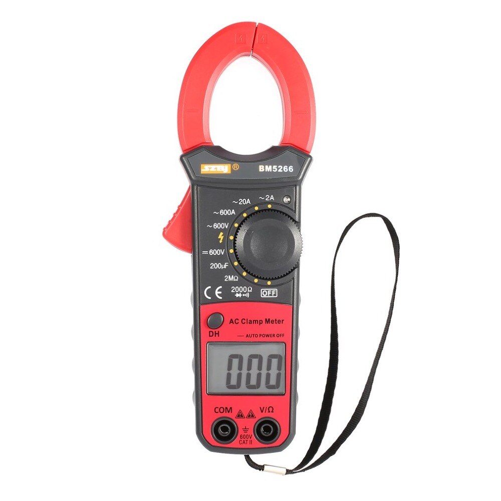 BM5266 Handheld Digital Clamp Meter Multimeter 1999 Count AC/DC Volt Amp Ohm Capacitance Phase Diode Continuity Tester Ammeter