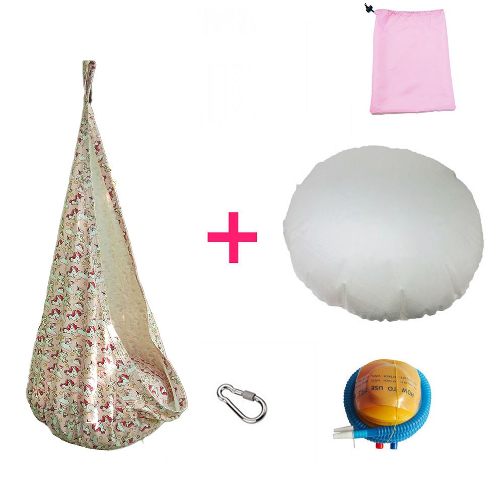 Kleurrijke Eenhoorn Kinderen Hangmat Tuinmeubelen Schommel Stoel Indoor Outdoor Opknoping Seat Kind Schommel Patio Draagbare: pink