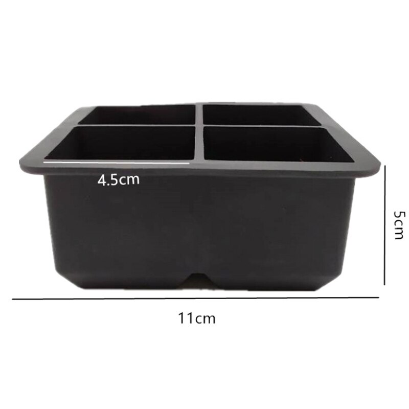 4 store firkantede isterninge maker silikone form isterning bakke slik fondant kage dekoration form køkkenredskaber, fantastisk til fest