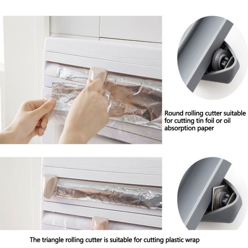 Dispensador de rollo de papel para cocina montado en la pared película adhesiva y dispensador de papel de aluminio de cocina toallero de papel