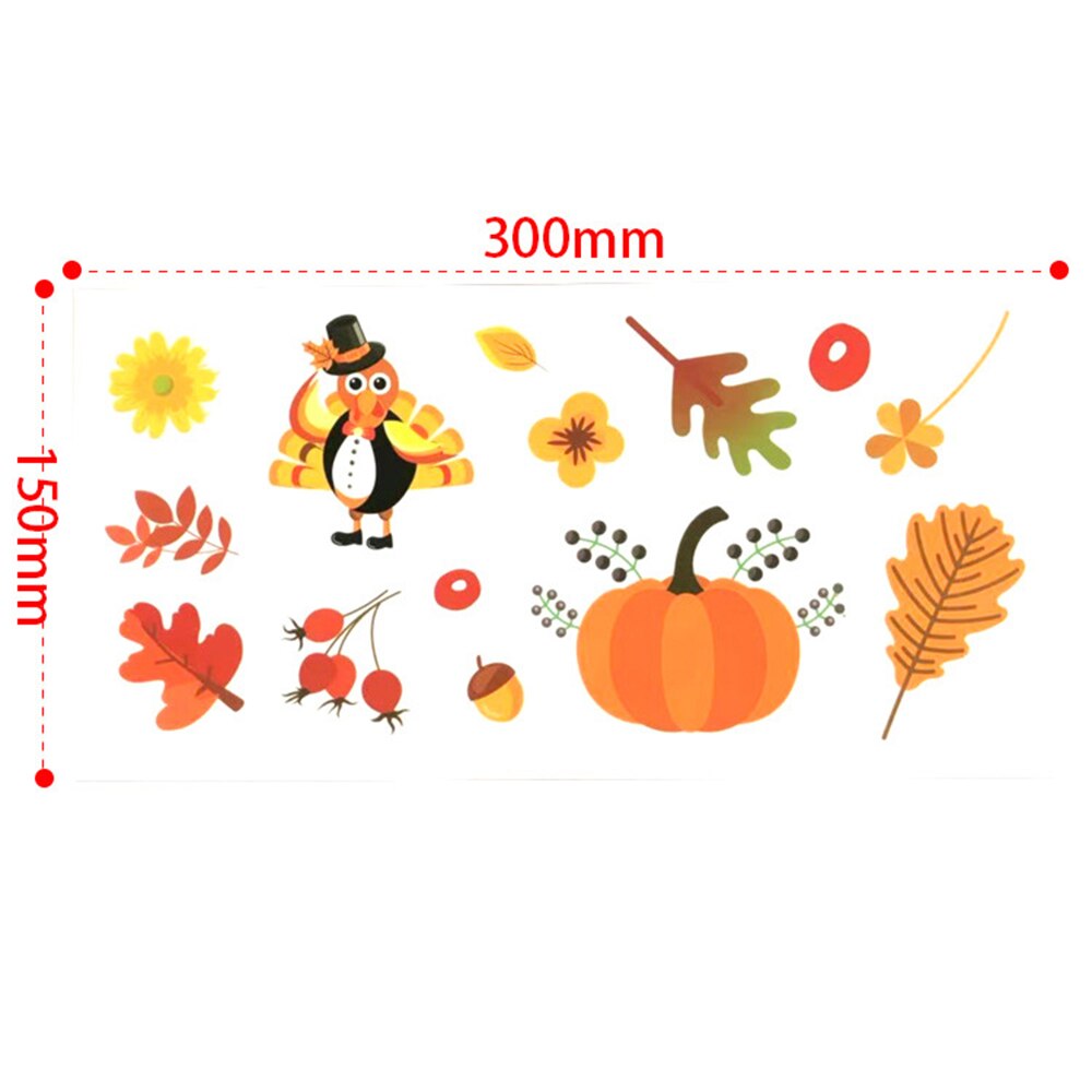 6 sheet fall Leaves Window Clings - Thanksgiving Maple Decorations Autumn Sticker Decals Party Decor Ornaments