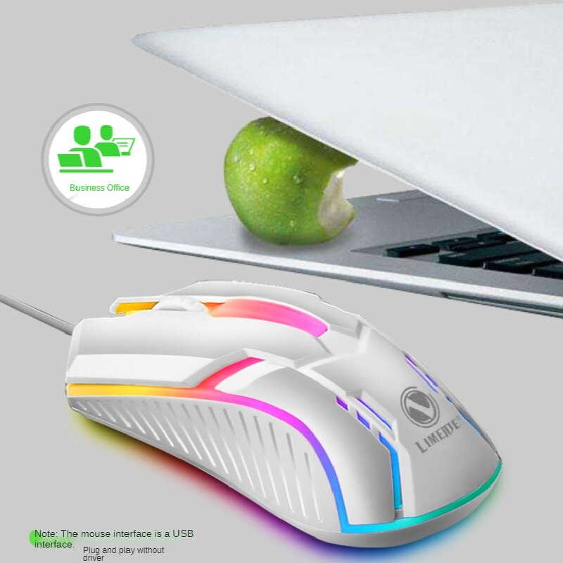 Limei S1 E-Sport Lichtgevende Bedrade Muis Usb Bedrade Desktop Laptop Mute Computer Muis Spel
