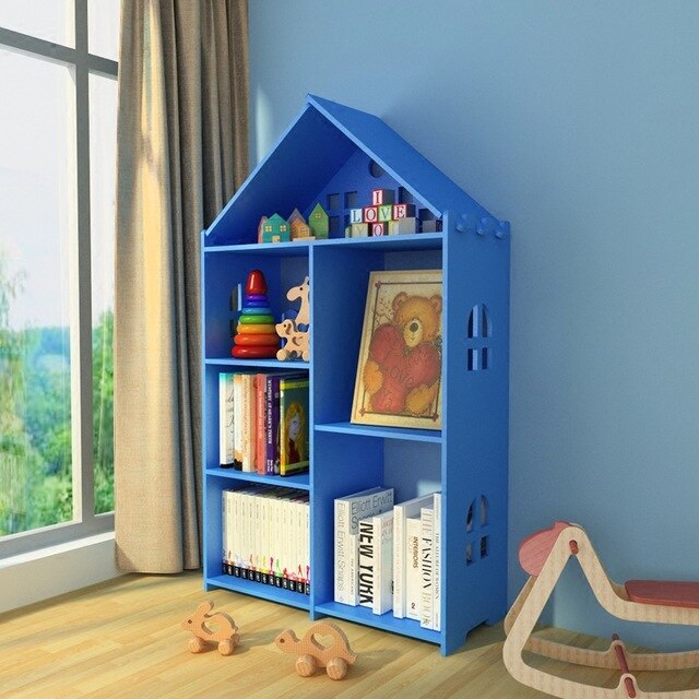 creativity bookrack modern simple commodity shelf Children&#39;s picture book shelf student storage bookcase: C