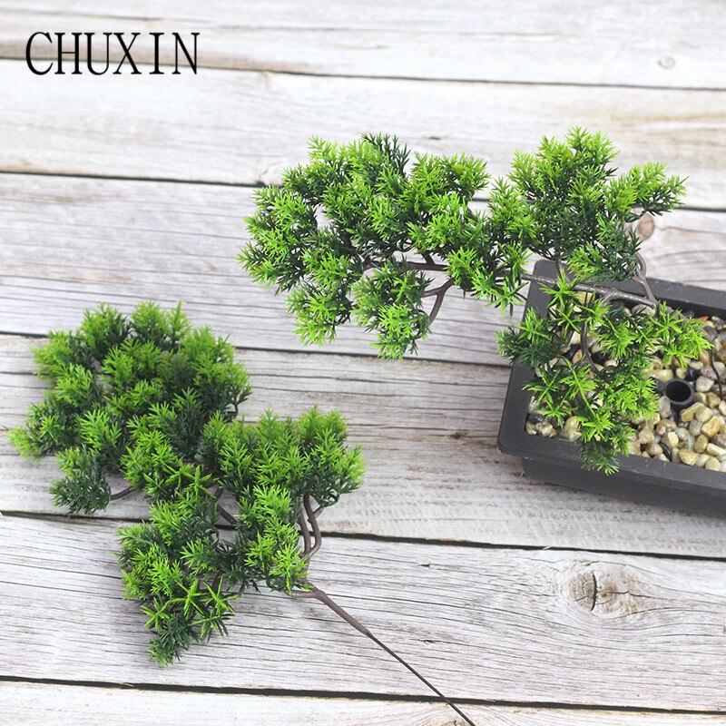 1PC powitanie sosna cyprys sztuczne rośliny dekoracja stołu na balkon restauracja roślin ściany DIY układ dekoracji