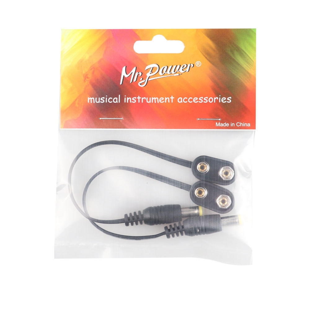 2pcs 9V Battery Clip Converter Power Cable Snap Connector 2.1mm 5.5mm Plug for Guitar Effect Pedal Battery Power Supply Adapter