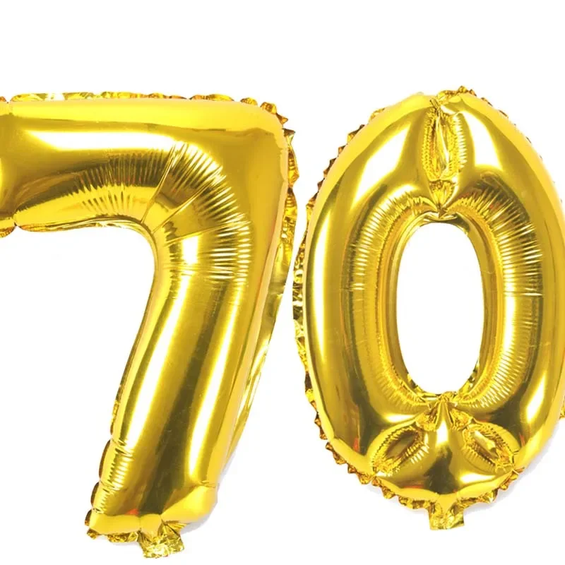 32 inch nummer figuur folie ballonnen 10 20 30 40 50 60 70 80 90 jaar volwassen oude verjaardagsfeestje jubileum decoratie luchtballon: Licht Geel