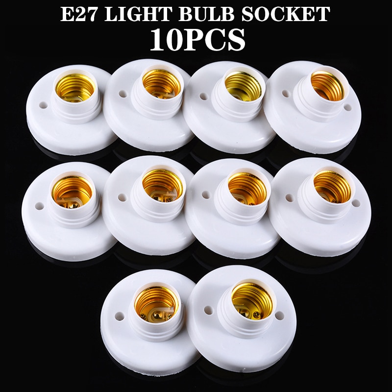 10Pcs/set E27 Light Bulb Pendant Lamp Holder DIY Lamp Base Round Light Fixing Base