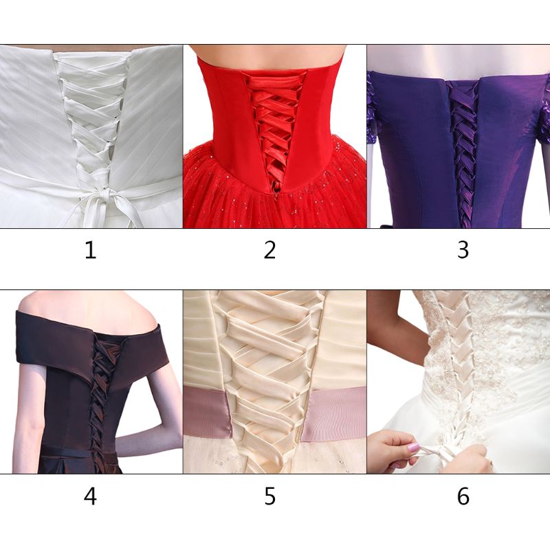 118Inch Wedding Dress Zipper Replacement Adjustable Corset Back Kit Lace-Up Satin Ribbon Ties for Bridal Banquet Evening Gown