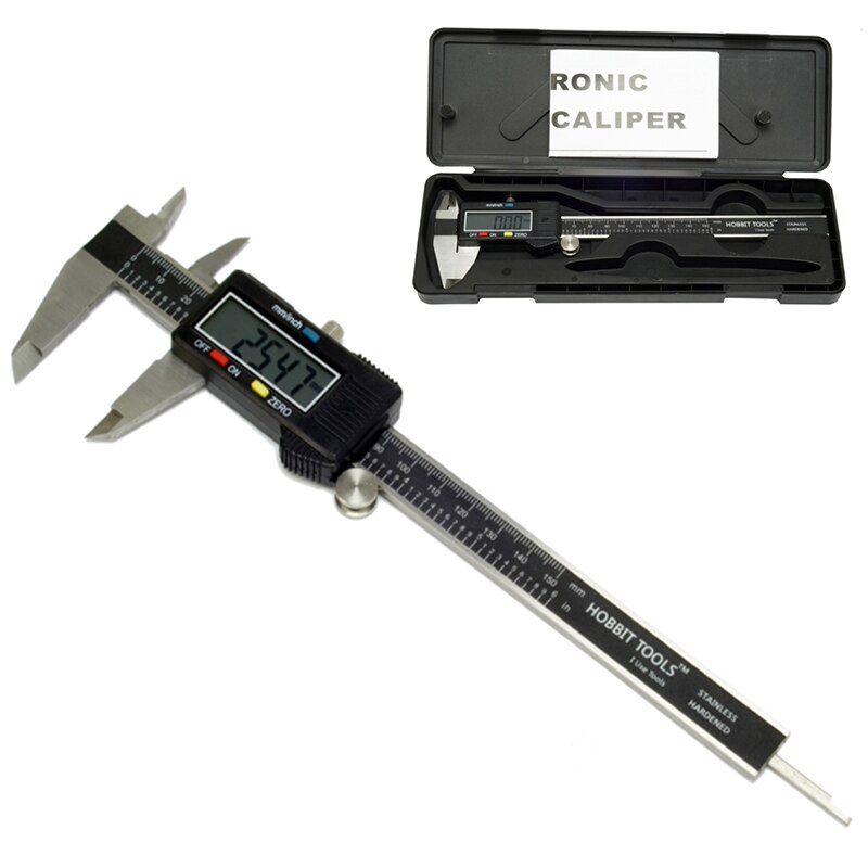 0-150mm 6inch digital caliper stainless steel electronic vernier caliper micrometer carbon fiber caliper thickness gauge ruler: stainless steel