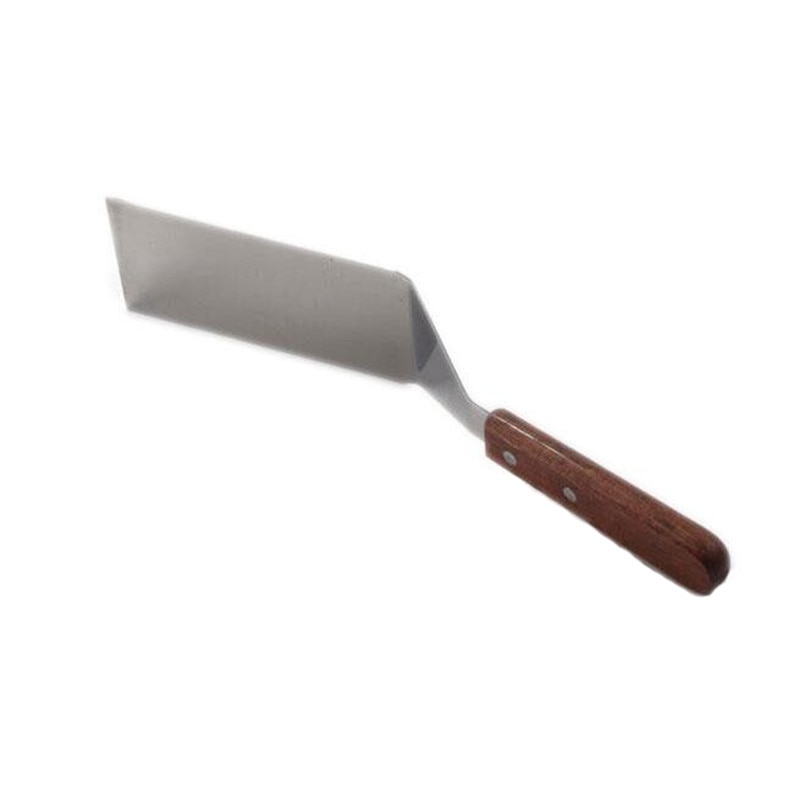 Łopatka kuchenna drewniana rączka grill tokarz stal nierdzewna metalowa skrobak robić naleśnika Teppanyaki Hibachi Griddle naczynie robić gotowania