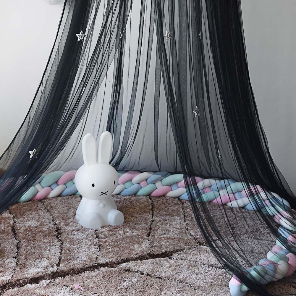 Cuarto Redondo para niños, mosquitera, Red de plumas, decoración de estrellas, cortinas de cama, fácil de instalar, tienda de juegos de princesas