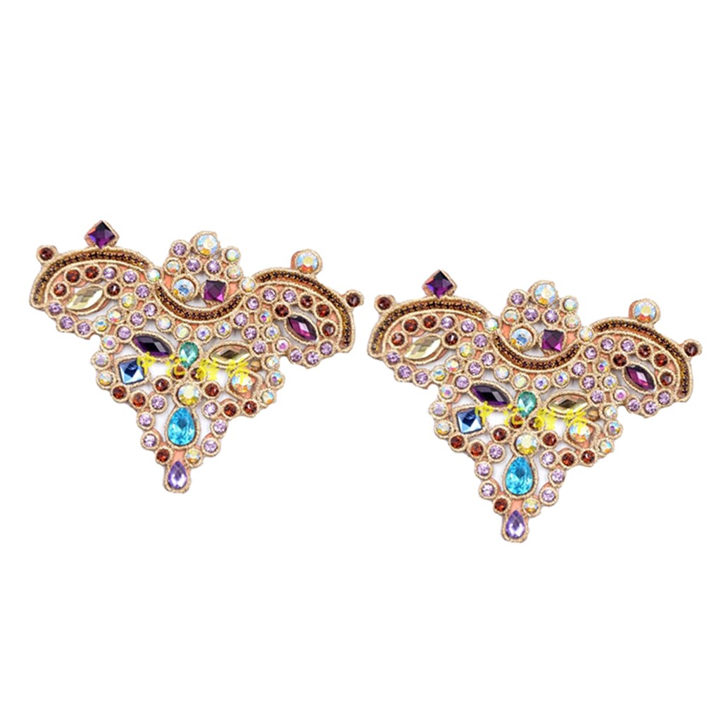 Schoenclips met strass steentjes, gesp met kristalbedels, verwijderbare schoendecoratie - verpakking van  of 2: Paars