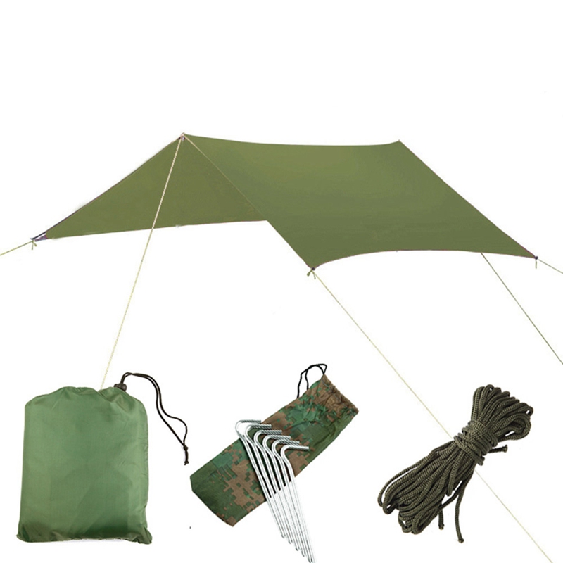 Outdoor-campingzelt, wasserdichte sonnenblende, strandmarkise, sonnenschutz, dünne, feuchtigkeitsbeständige matte, werkzeug: Grün