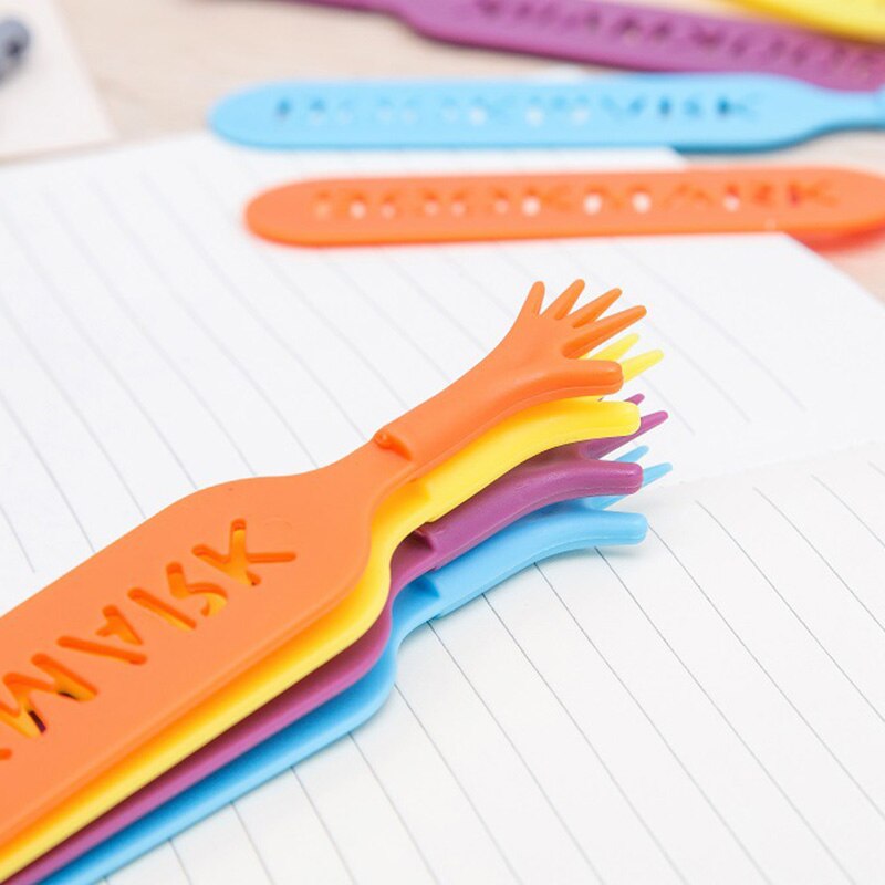 4 sztuk/zestaw kreatywne śmieszne ręcznie zakładki nowość plastikowe zakładki robić książek szkolne materiały biurowe prezent dla dzieci dzieci biurowe