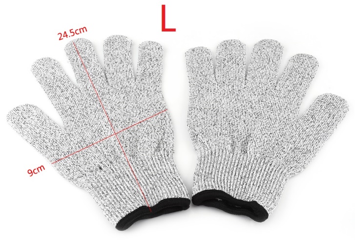 1 par skærebestandige handsker hppe åndbar letvægts sikkerhedshandsker håndbeskyttelseshandske til bygherre gartner reparatør s-xl: Sort l