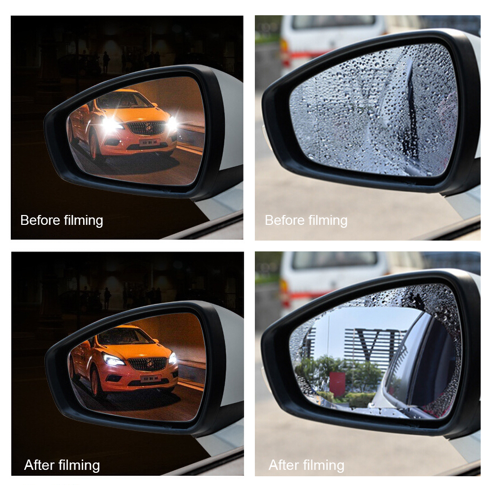 2 stk / parti bil regn bakspejl film vandtæt anti-tåge bil spejl regn cover anti-regn bil vindue regnbeskytter glas film