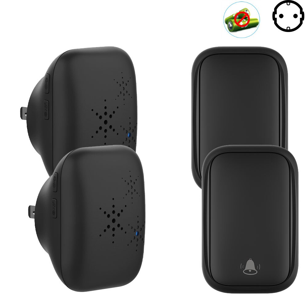Wireless Doorbell Sets Self-Powered No Battery Required Transmitter Receiver 220V EU FR Smart Doorbell Outdoor Home Long Range: 2DB2B 2DBS2B