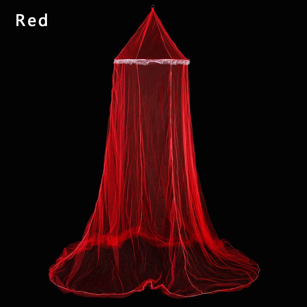 Prinses Klamboe Luifel Encryptie Koepel Vliegen Insect Mesh Repellent Bescherming Enkele Ingang Bed Decoratie Home Decor: Rood