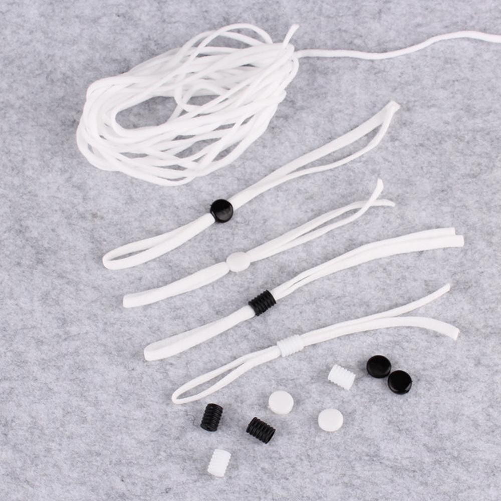 100Pcs 9/10Mm Platte Aanpassing Gesp Kralen Silicagel Bottons Voor Masker Elastische Koord Stopper Touw Slot diy Strap Cord End