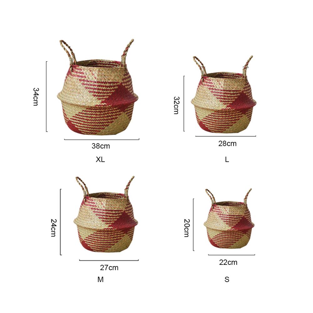 Multi-størrelse rattan kurv urtepotte naturlig plante strikket kurv potte vasketøjskurv diverse legetøj flettede hjemme opbevaringskurve