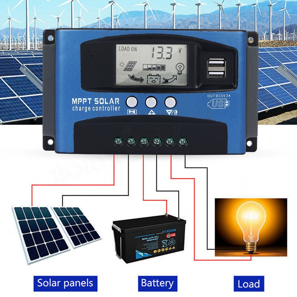 MPPT Solar Charging Regulator Energy Charge Controller MPPT Focus Tracking Autofocus DC12V/24V 30A-100A