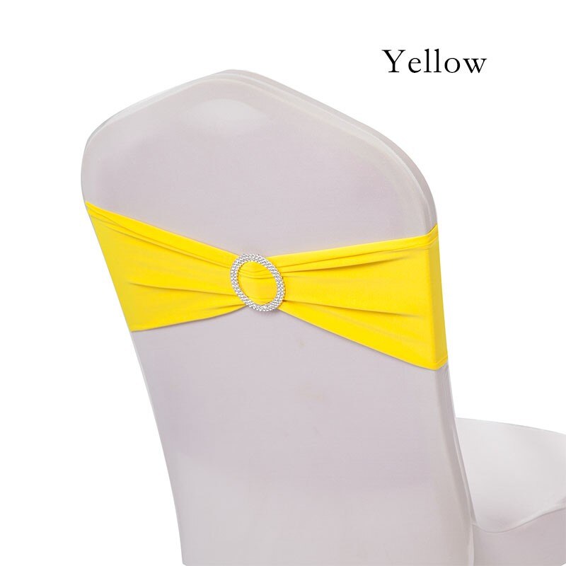 DEAREST 25PCS Spandex Chair Bands Spandex Chair Sash Stretch Lycra chair bands with buckle Wedding Decoration free Ship