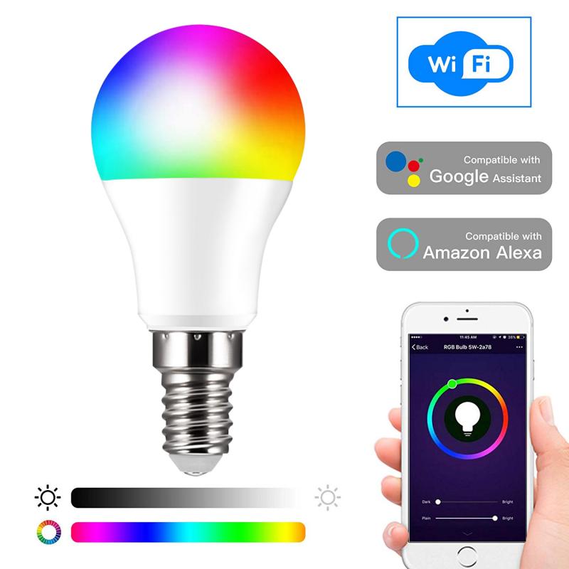 Smart 10W E14 Led Rgb Magic Lamp Lamp AC85-265V Led Spotlight Bluetooth App Controle Werk Met Alexa Echo google Thuis