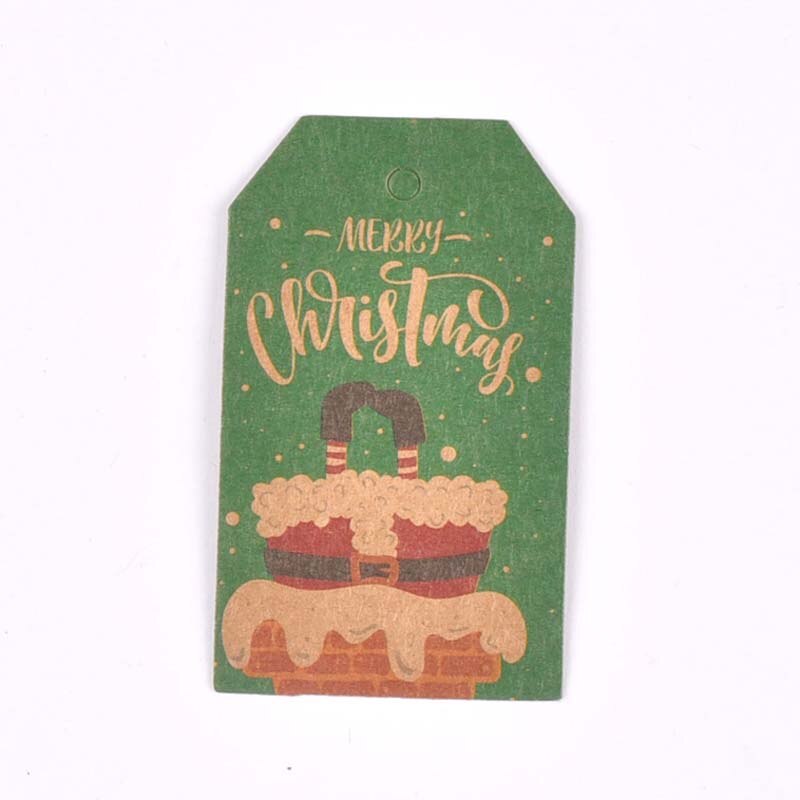 50 sztuk zawieszka z papieru pakowego na pudełko cukierków dekoracja na choinkę malowane zawieszki tagi prezenty etykiety DIY Handmade Party Decor c3010: 16