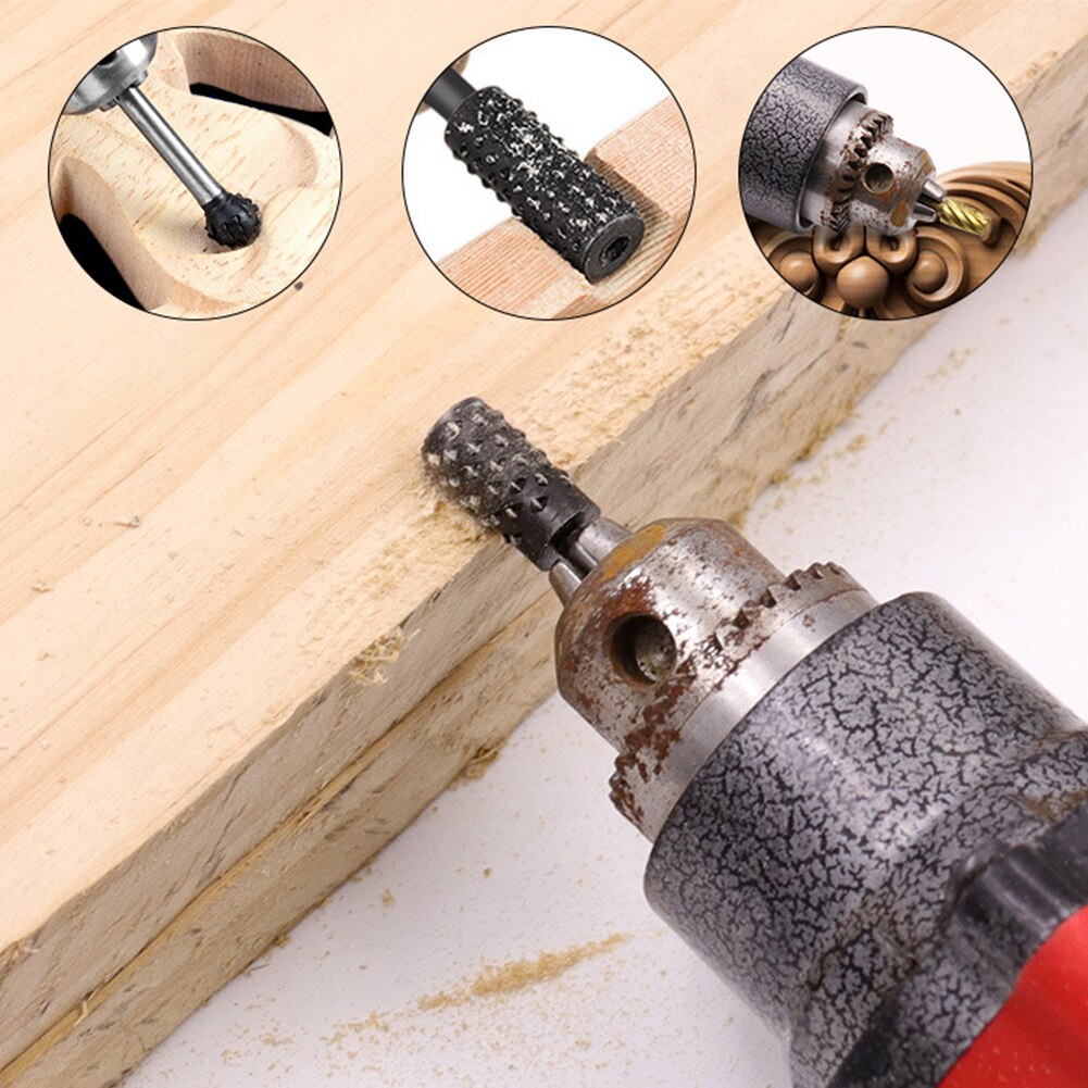 5 stuks 6.3mm sets hss titanium dremel frees roterende frees roterende vijl houtsnijwerk snijmes gereedschap accessoires
