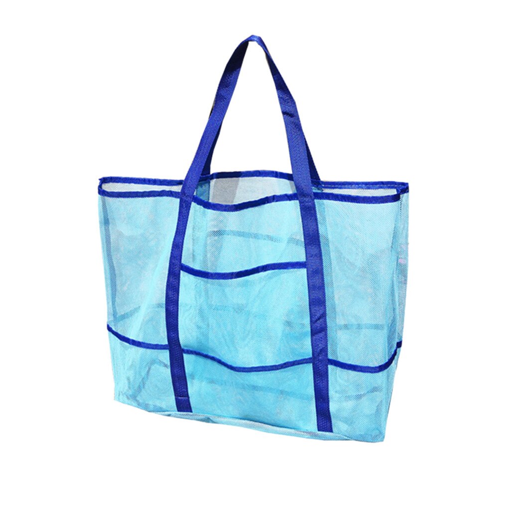 Bolsa de almacenamiento transparente de malla de gran capacidad, bolsa de playa para piscina, bolsa ligera para guardar juguetes de playa, juguetes para niños d1: D