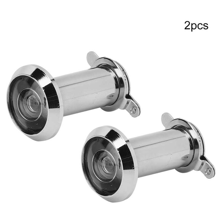 2Stck 220 ° Weitblick Winkel Tür Zuschauer Heimat Sicherheit Anti-Diebstahl Guckloch Verstellbare Glas Objektiv Mit Zurück abdeckung 14/16mm Offene See: Silber- 16-19mm Loch