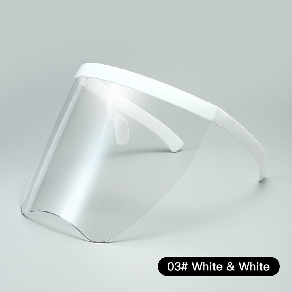 Clear Glasses Oversized Exaggerated Visor Wrap Shield Large Mirror Sun Glasses Half Face Shield Guard Sunglasses uv400 Eyewear: White  White