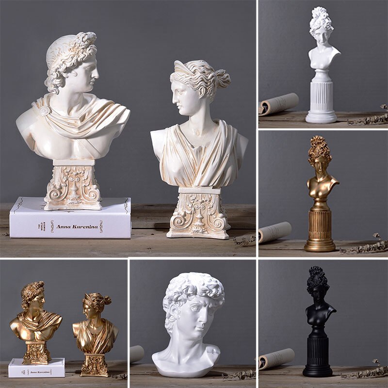 Estatua de personaje griego europeo, escultura de carácter de resina creativa, decoración de escritorio para habitación, decoración para el hogar, accesorios de decoración