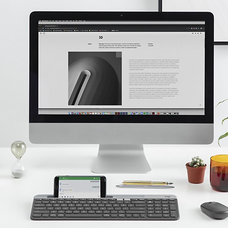 Logitech K580 sans fil Ultra-mince clavier double 2.4G/Bluetooth unifiant clavier de bureau pour ordinateur de bureau ordinateur portable tablette clavier