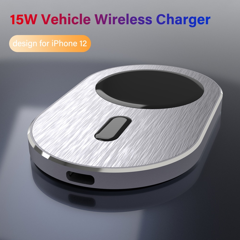 Cargador de coche inalámbrico magnético Qi de 15W, soporte de tablero de ventilación de aire para iPhone 12 Mini Pro Max, soporte de salida de adsorción magnética