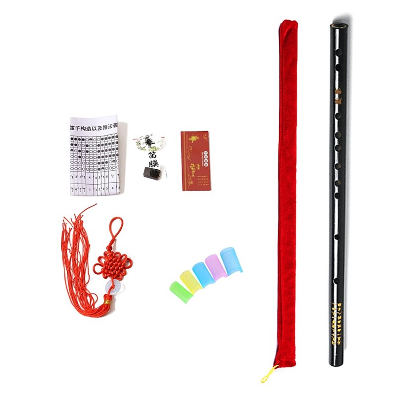 Dizi Flute - Traditional Chinese Musical Instrument - 6 Finger Holes - Beginner Bamboo Recorder: D key 47cm