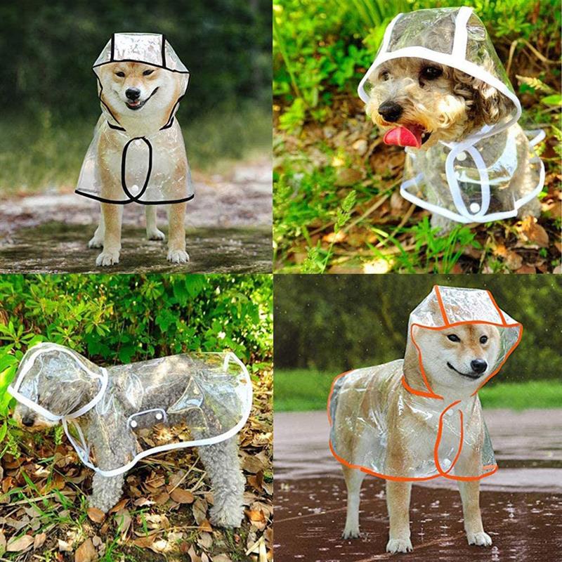 Vanntett kjæledyr regnfrakk valp bamse stor hund regn ut klær gjennomsiktig regnfrakk pustende lett hund regn poncho